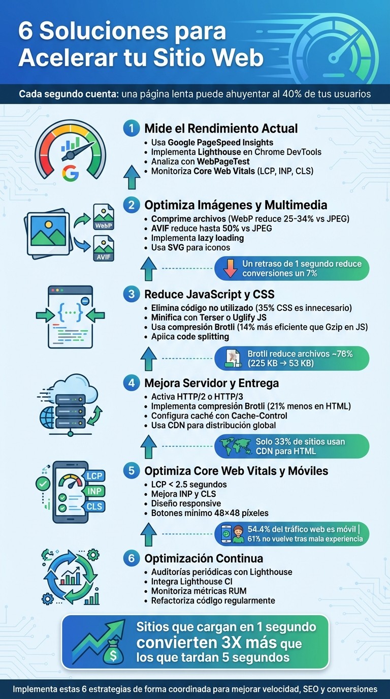 6 soluciones para acelerar tu sitio web y mejorar conversiones